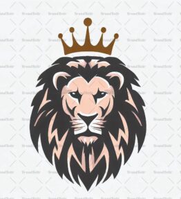 Majestätischer Löwe und Krone